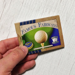 Two player golf card game, Famous Fairways (photo: game in hand)