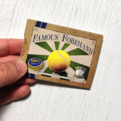 Two player tennis card game, Famous Forehand (photo: game in hand)
